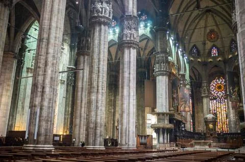 Inside view from Milan Cathedral 库存照片