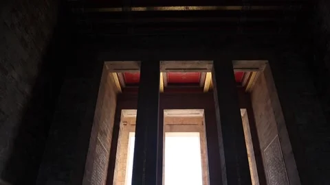 Inside view museum Anitkabir building structure mausoleum of Ataturk in Ankara. Video stock 245277662