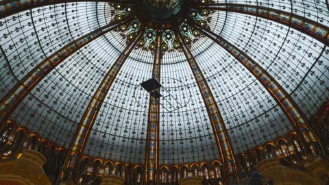 Inside view on Neo Byzantine dome, interio design in Art Deco style. 動画素材 308740061