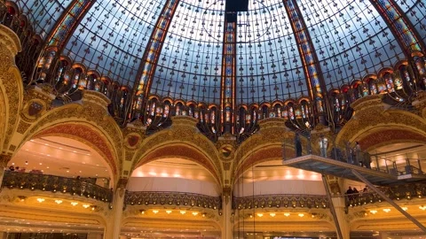 Inside view on Neo Byzantine dome, interio design in Art Deco style. Stock-Footage 311939354
