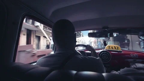 Inside view of the old taxis. Cuba. Stock Footage 72486785