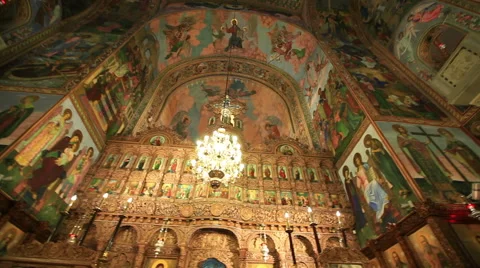 Inside view of orthodox church 스톡 동영상 40763152