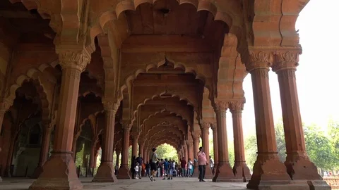 Inside view of the Red Fort in Delhi, India Stock Footage 112466492