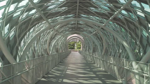 Inside view of Saloma Link Bridge in Kuala Lumpur, Malaysia Stock Footage 273839867