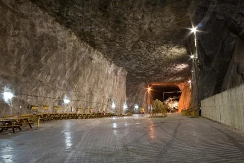 Inside view of salt mine Stock Photos