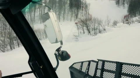 Inside view of the snowcat skiing route Stock Footage 21774468