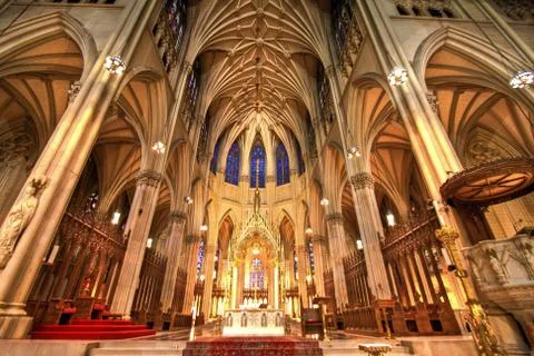 Inside view of St Patrick s Cathedral Stock Photos