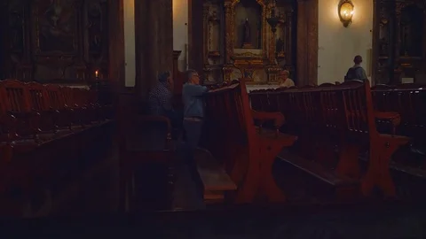 Inside view of temple in Funshal Stock Footage 88563398