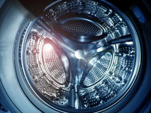 Inside view washing machine drum Stock Photos