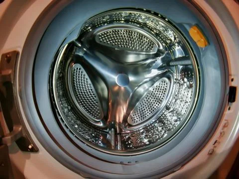 Inside view washing machine drum Stock Photos