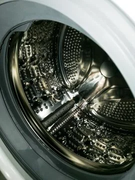 Inside view washing machine drum Stock Photos