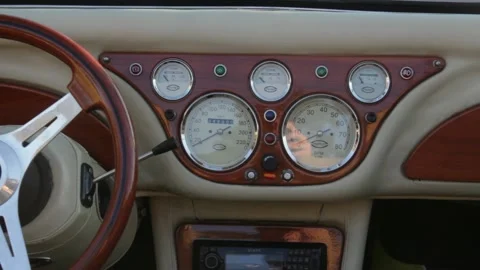 Inside a vintage car Stock Footage 113851396