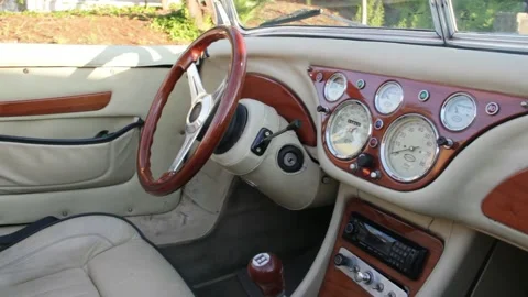 Inside a vintage car Stock Footage 113851472