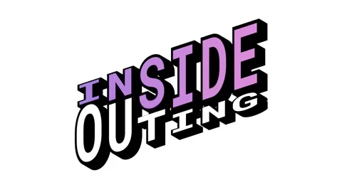 INSIDE vs OUTING, 3D Text Animation in Isometric View with Opposite Word Motion Stock Footage 314263587