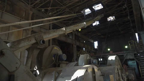 Inside a walking excavator. Stock Footage 87728975