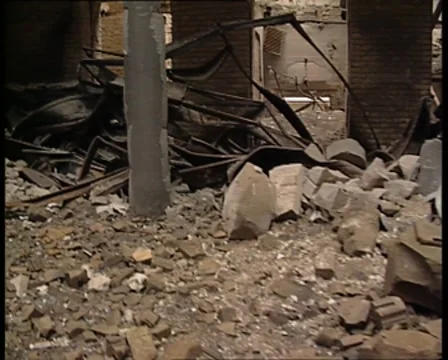 Inside war ruins Video stock 8698208