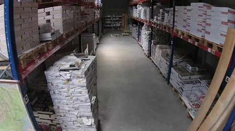 Inside a warehouse of books Stock Footage 41339819