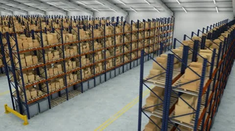 Inside a warehouse Stock Footage 10573068