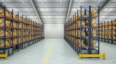 Inside a warehouse Stock Footage 10573566