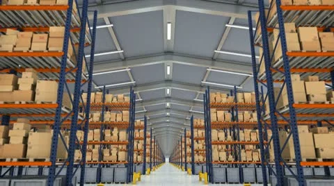 Inside a warehouse Stock Footage 10598172