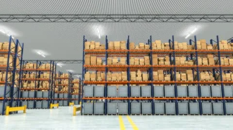 Inside a warehouse Stock Footage 10734691