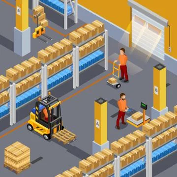 Inside Warehouse Illustration Stock Illustration