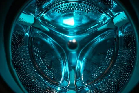 Inside washer in a blue light Stock Photos