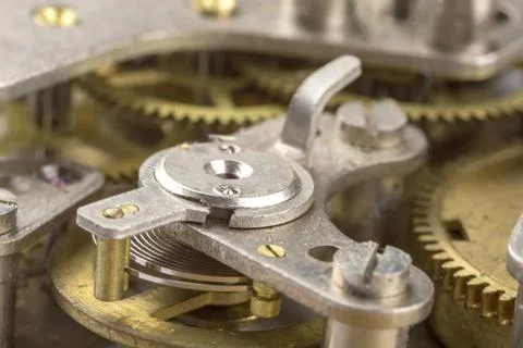 Inside the watch Macro shot of clockwork gears inside the old watch Copyri... Stock Photos