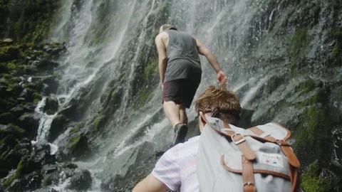 Inside A Waterfall Stock Footage 75253423