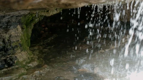 Inside the waterfall Stock Footage 158061577