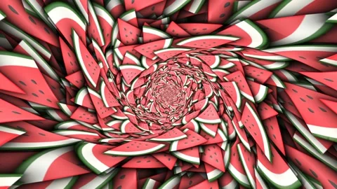 Inside a Watermelon Fruit Tunnel Animation, Background, Loop Video stock 311599722