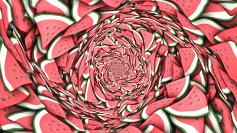 Inside a Watermelon Fruit Tunnel Animation, Background, Loop 库存影片 311602874