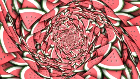 Inside a Watermelon Fruit Tunnel Animation, Background, Loop 库存影片 311603028