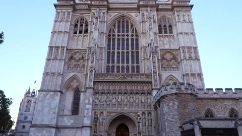 The inside of Westminster Abbey by drone Stock Footage 148659275