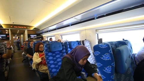 INSIDE OF WHOOSH TRAIN, FASTEST TRAIN IN INDONESIA Stock Footage 252758132