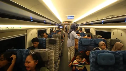 INSIDE OF WHOOSH TRAIN, FASTEST TRAIN IN INDONESIA Stock Footage 252758335