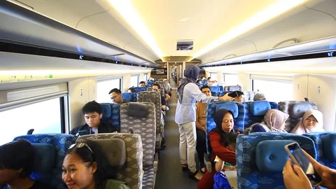INSIDE OF WHOOSH TRAIN, FASTEST TRAIN IN INDONESIA Stock Footage 252758386
