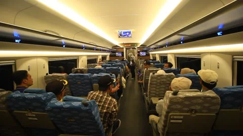 INSIDE OF WHOOSH TRAIN, FASTEST TRAIN IN INDONESIA Video stock 252758800