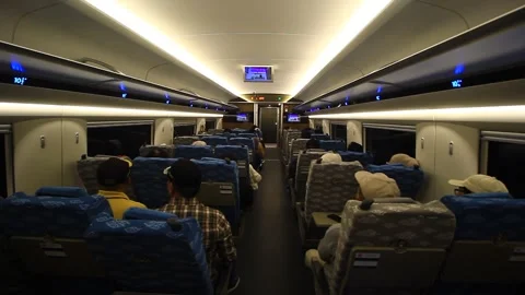 INSIDE OF WHOOSH TRAIN, FASTEST TRAIN IN INDONESIA Stock Footage 252758826