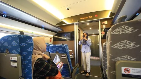 INSIDE OF WHOOSH TRAIN, FASTEST TRAIN IN INDONESIA Stock Footage 252760938