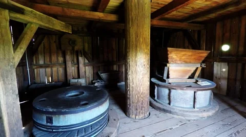 Inside the windmill in Tokarnia open-air museum, Poland Stock Footage 50993489