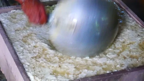 Inside A Workshop During The Molding Of Soy Milk For The Making Of Tofu Stock Footage 172409668