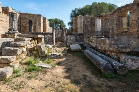Inside workshop of Phidias, Olympia Foto stock