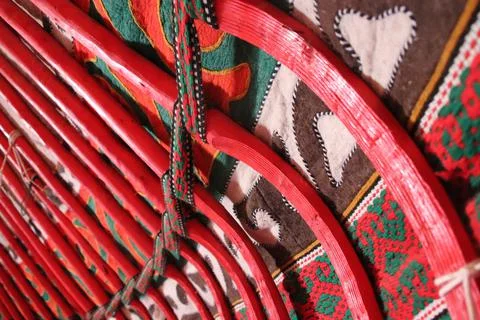 Inside Yurt tent close up Foto stock