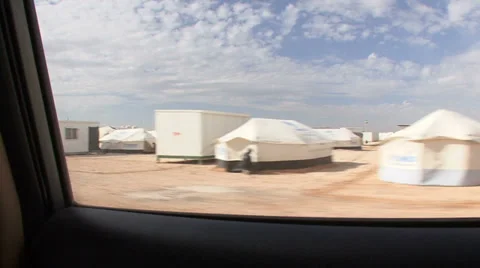 Inside the Zaatari Refugee Camp Stock Footage 35790329