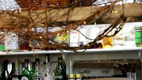 Inside zoom out to bar pythouse gardens wiltshire 스톡 동영상 137399348