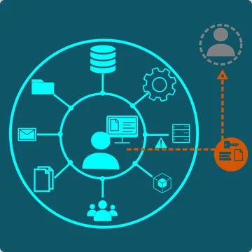 Insider Threat :A trusted employee with  access to company data leak quietly Иллюстрация