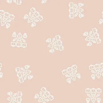 Insider threats line seamless pattern 스톡 일러스트