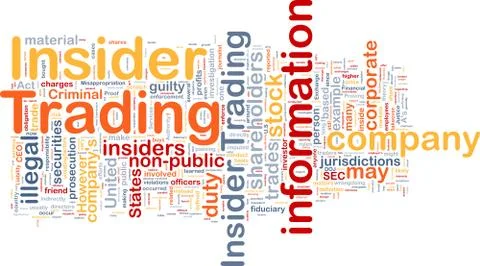 Insider trading background wordcloud concept illustration Illustrazione stock