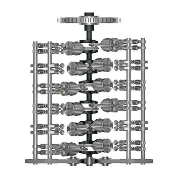 Insides v12 engine isolated on white Stock Illustration